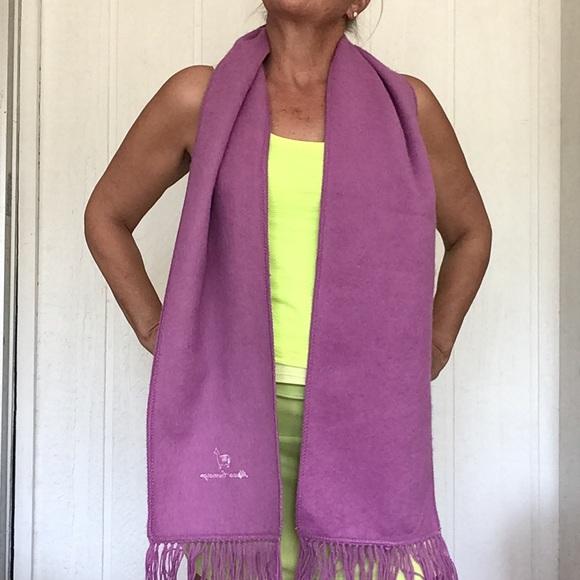 PURPLE ALPACA CAMARGO PURPLE FRINGED SCARF - Picture 5 of 10